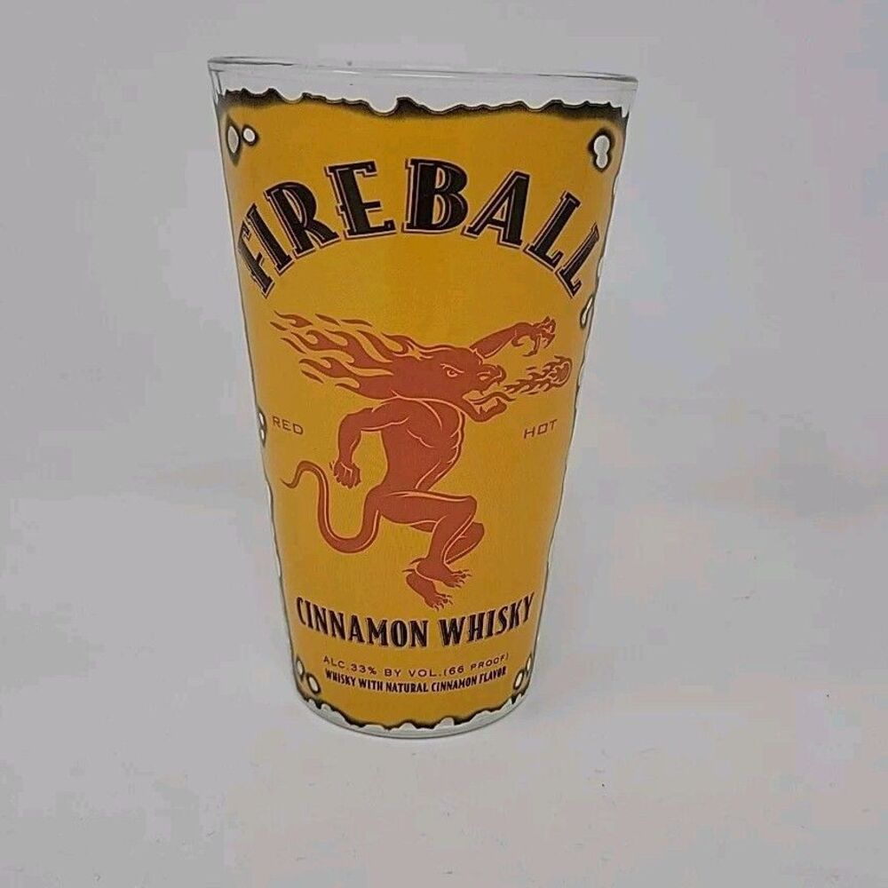 Fireball Cinnamon Whiskey Pint Glass Collectible 16 Oz
